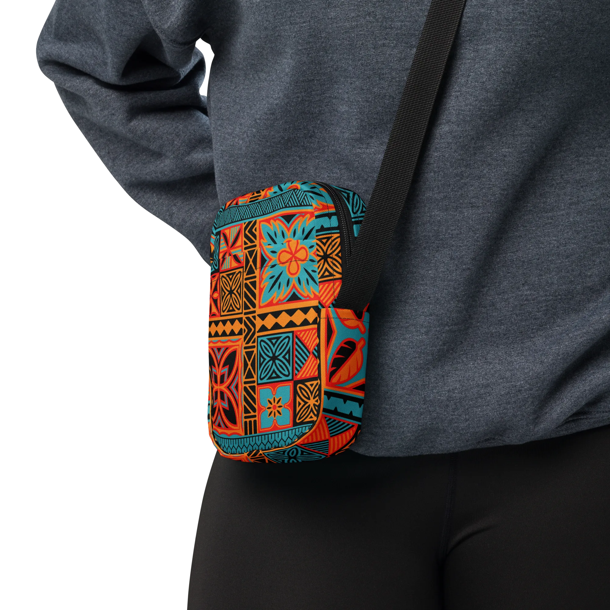 Beach Tiki Squares Utility crossbody bag