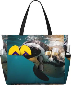 Beach Tote Bag for Women Oversized Travel Weekender Bags New York Manhattan Waterproof Pool Bag Beach Accessories
