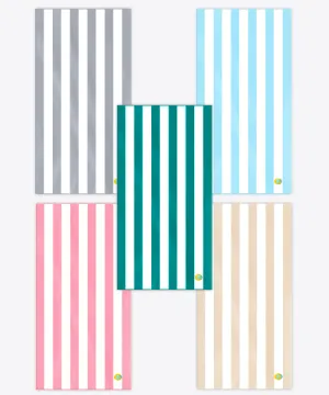 Beach Towel Set of 5: Green, Grey, Sky Blue, Pink, Beige