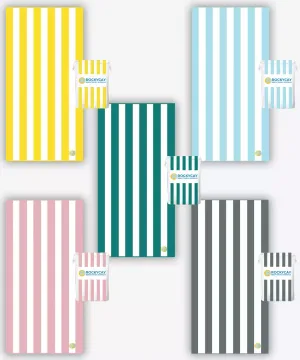 Beach Towel Set of 5: Green, Yellow, Sky Blue, Pink, Grey