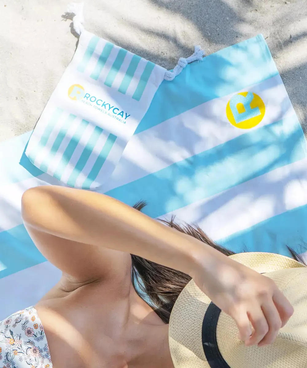 Beach Towel Set: Pink, Grey, Green, Sky Blue
