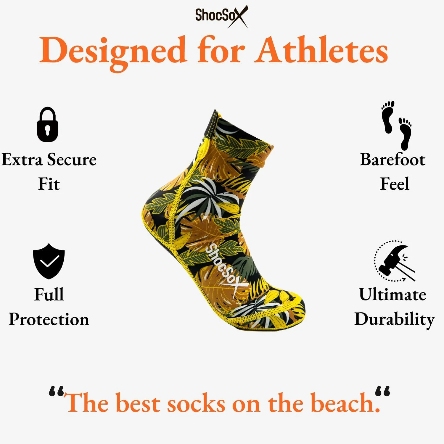 Beach Volleyball & Sand Soccer Socks No-Holes Guaranteed Soles for Maximum Protection