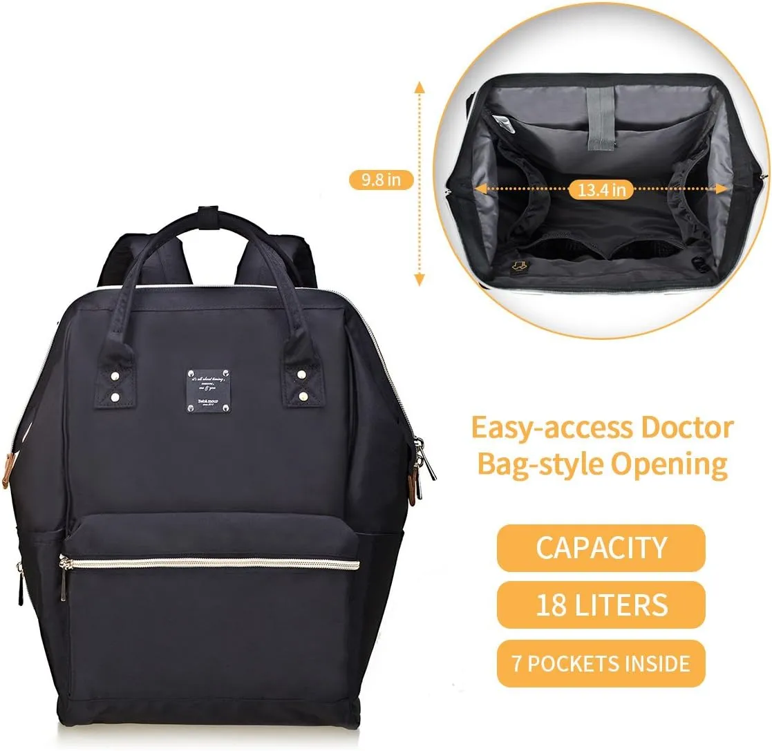 Bebamour Travel Backpack for Women and Men Laptop Rucksack 15.6 inch Classic Waterproof College Travel Business Bags Dipaer Backpack（Black）