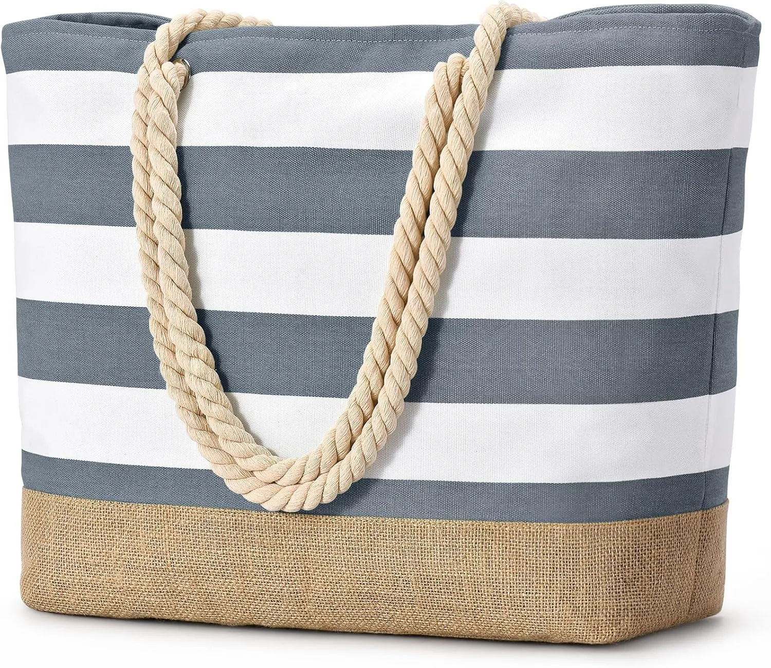 Becokan Beach Bags for Women Large Canvas Beach Tote Bag Beach Bags Waterproof Sandproof Swim Pool Bag Travel Essentials