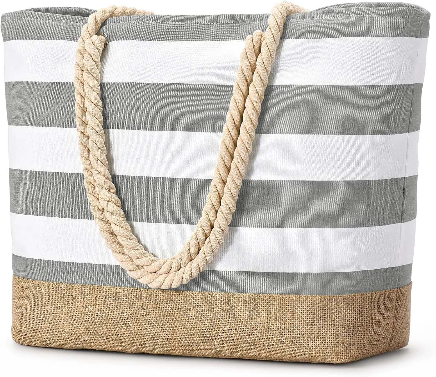 Becokan Beach Bags for Women Large Canvas Beach Tote Bag Beach Bags Waterproof Sandproof Swim Pool Bag Travel Essentials