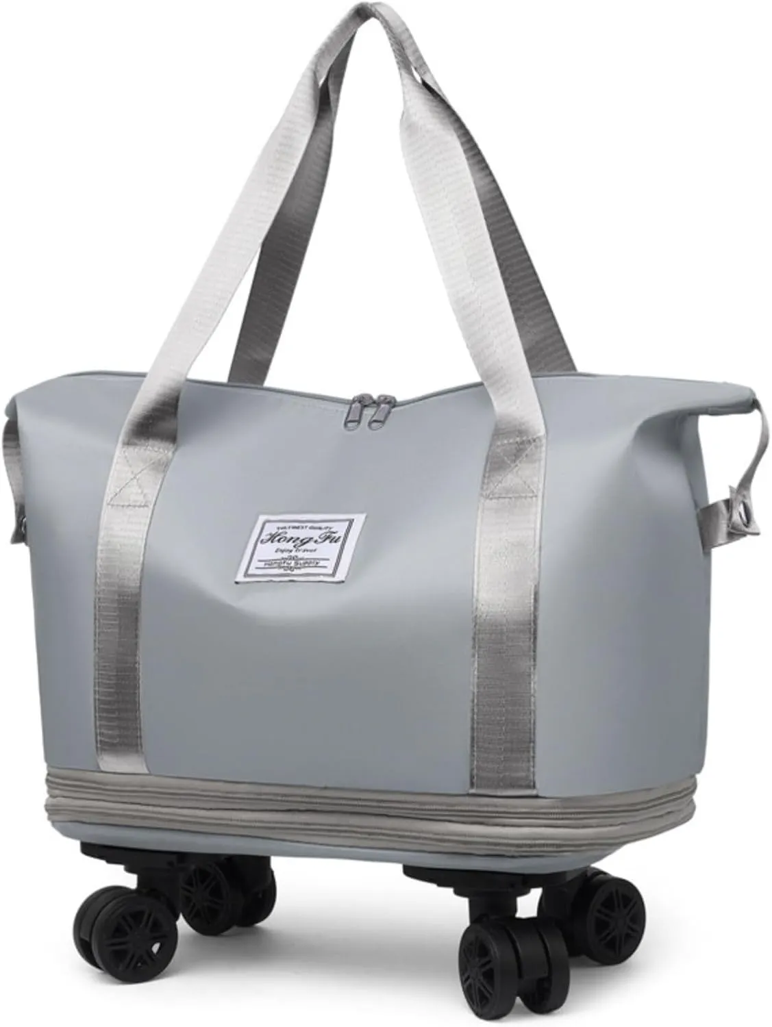 Beente Travel Bag With Wheels, 2025 New Beente Travel Bag with Removable Wheels, Expandable Large Capacity Bags (Gray)