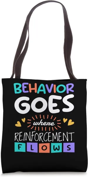 Behavior Analyst Reinforcement Flows, ABA Therapist Tote Bag