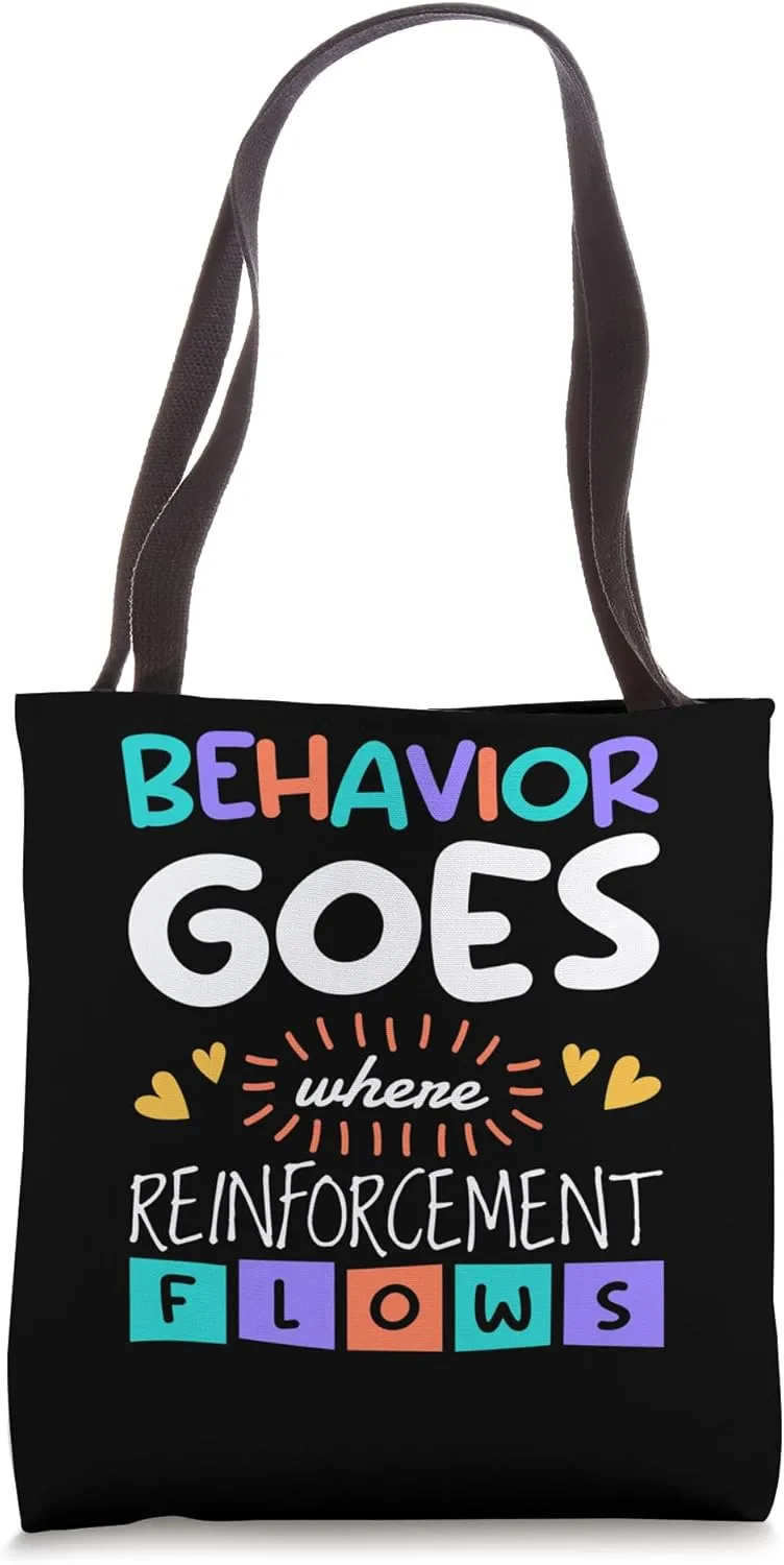 Behavior Analyst Reinforcement Flows, ABA Therapist Tote Bag