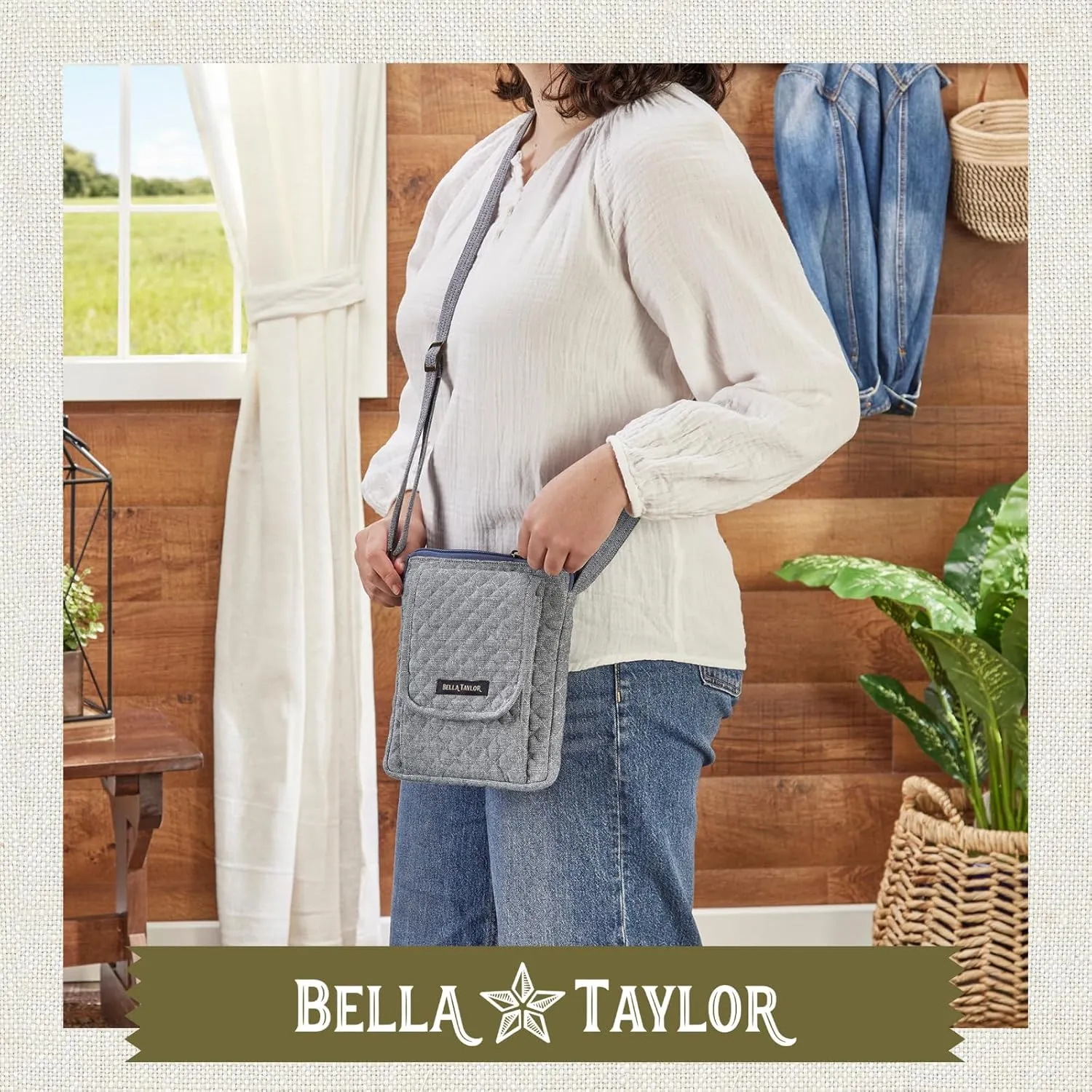 Bella Taylor Mini Crossbody Purse with Built In Wallet