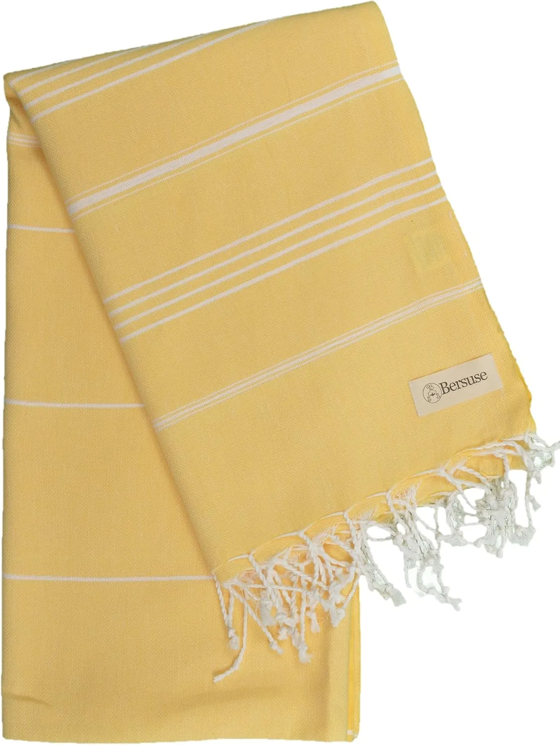 Bersuse Beach Towels Peshtemal Turkish Towels Anatolia Collection Premium Turkish Beach Towel, 100% Cotton, Large, Quick-Dry, Sand-Free, Lightweight - 37x70 Inches, Yellow