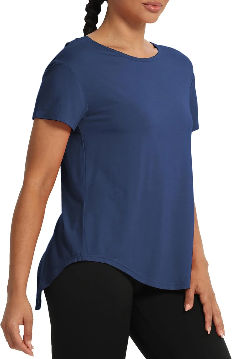 Bestisun Women Short Sleeve Workout Athletic Shirts Tie Back Sports Gym Tops Mesh Yoga Clothes
