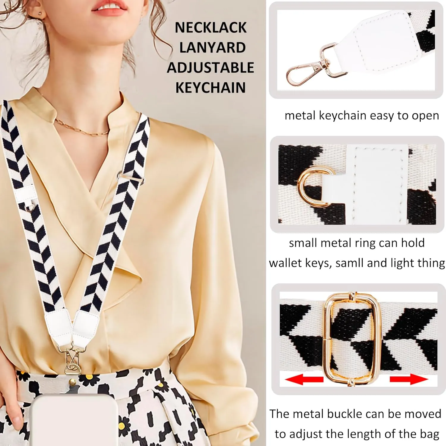 BIHRTC Adjustable Shoulder Phone Strap Clip and Go Strapwith Wallet Handmade Waved Net Chapstick Holder Multifunction Phone Lanyard Crossbody Hook Bag Strap for Women Most Phone