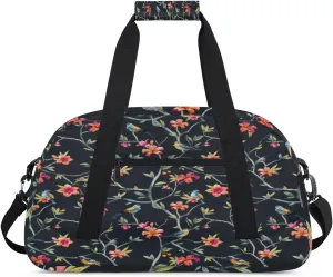 Birds Animal Gym Duffel Bag for Men Women Floral Tree Sports Tote Bag with Adjustable Shoulder Strap for Dance Gymnastics Traveling Outdoor Camping Overnight Stay