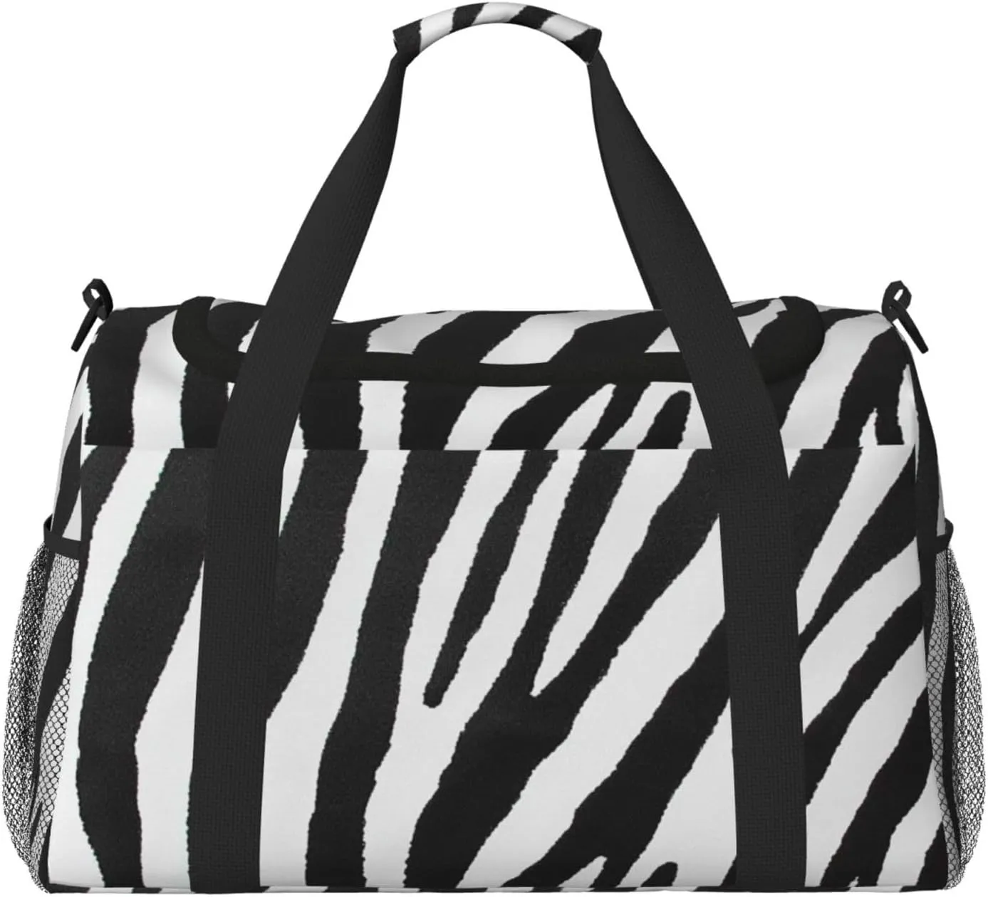 Black And White Zebra Travel Duffel Bag Tote Bag Sports Gym Bag For Women And Men