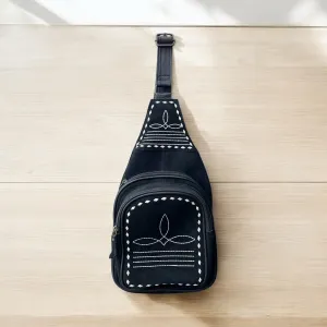 Black BootStitch sling bag