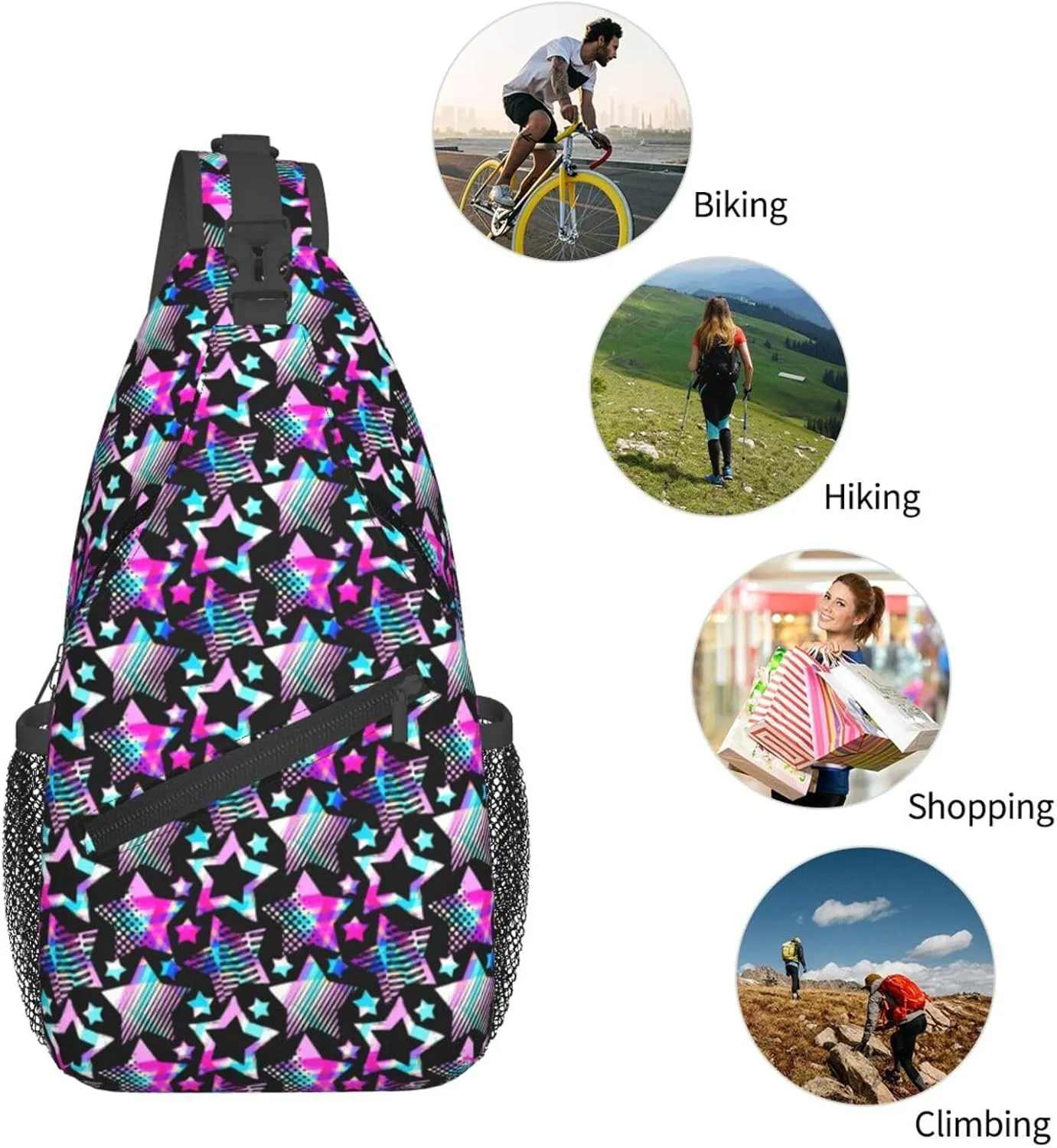 Black History Month Crossbody Bag Adjustable Sling Bag Casual Chest Bags Travel Shoulder Backpack