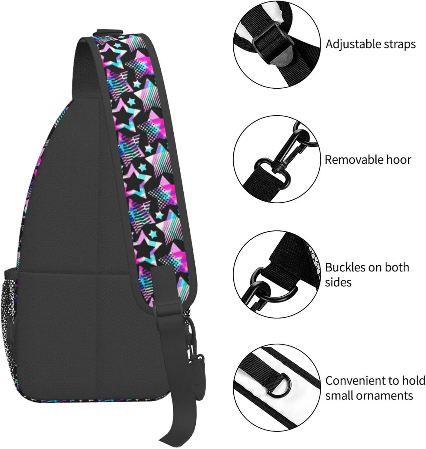 Black History Month Crossbody Bag Adjustable Sling Bag Casual Chest Bags Travel Shoulder Backpack
