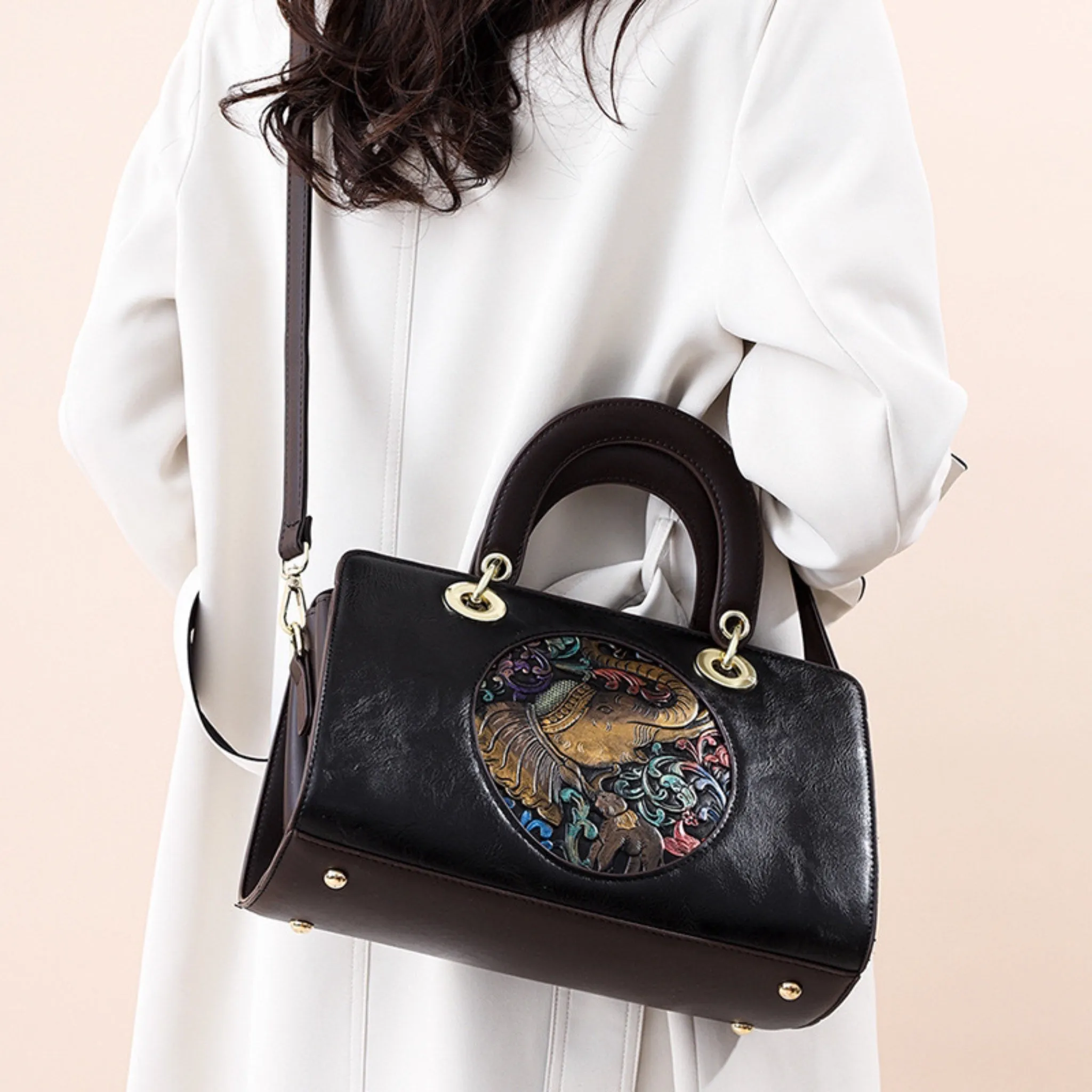 Black Kuno 3 Compartment Handbag