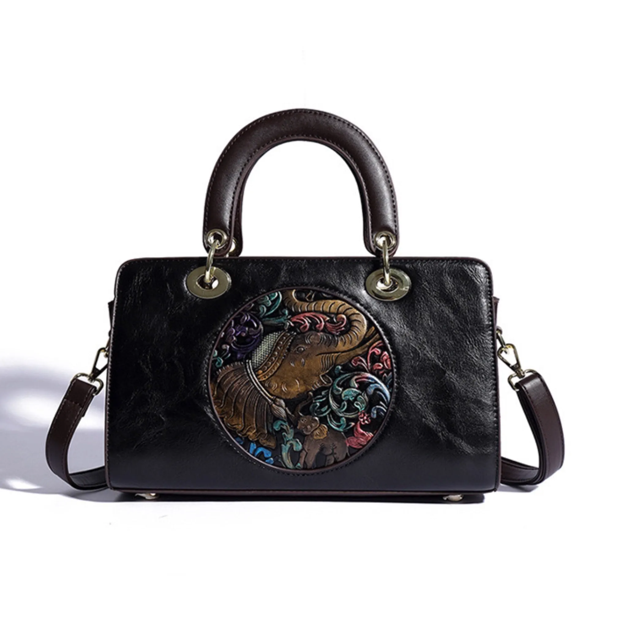 Black Kuno 3 Compartment Handbag