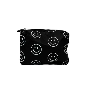 Black Smiley Splash Proof Pouch
