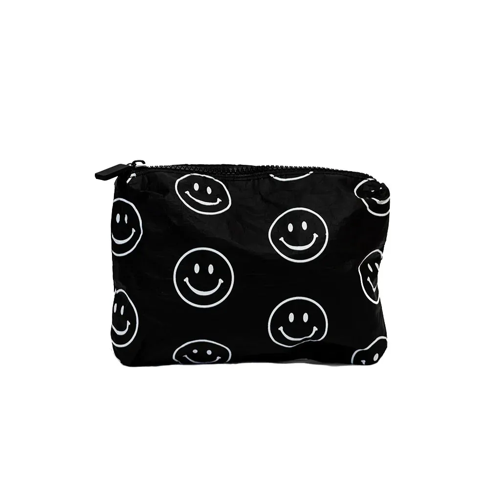 Black Smiley Splash Proof Pouch