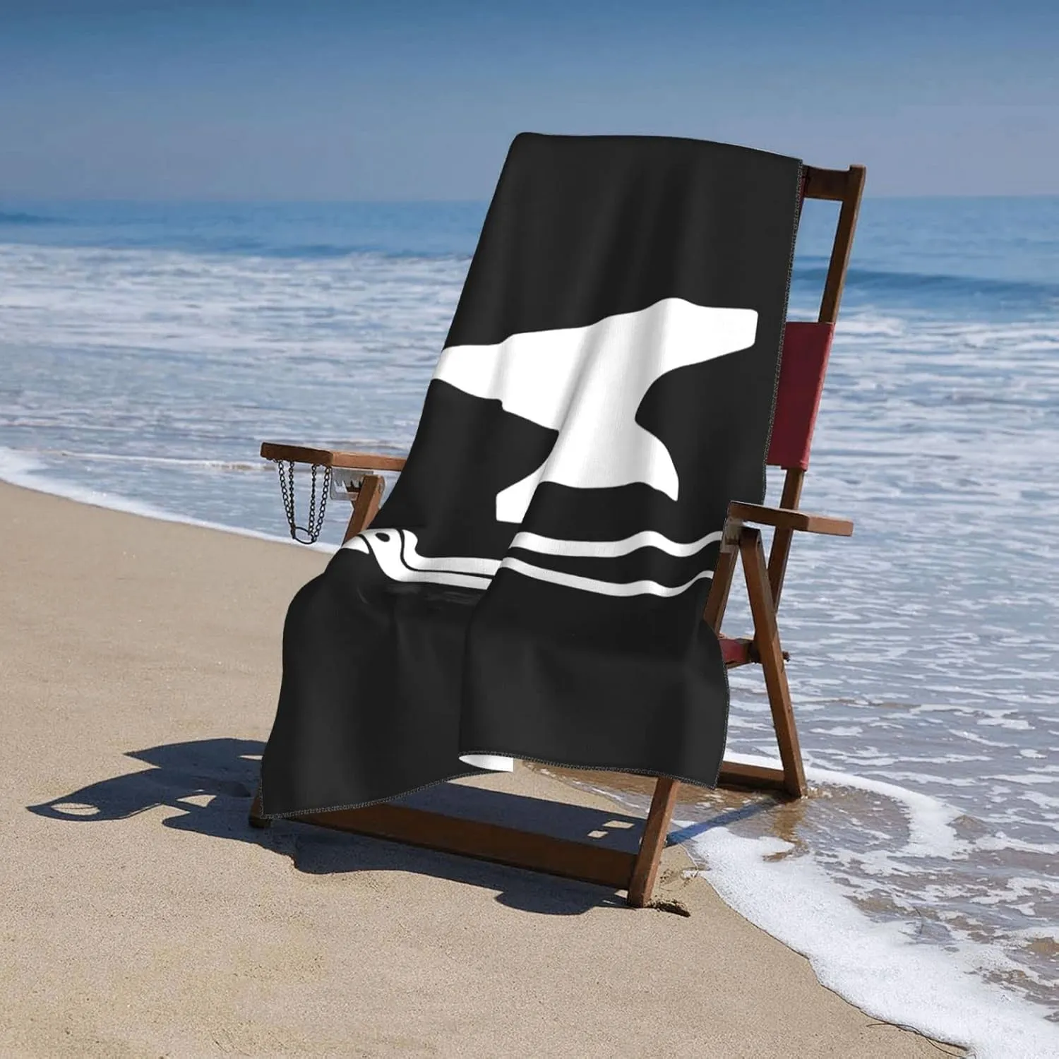 Blacksmith Hammer Logo Beach Towels Vacation Essentials Quick Dry Sand Free Oversized Bath Pool Swim Towel Extra Large Absorbent Bathroom Towels Adult Travel Accessories