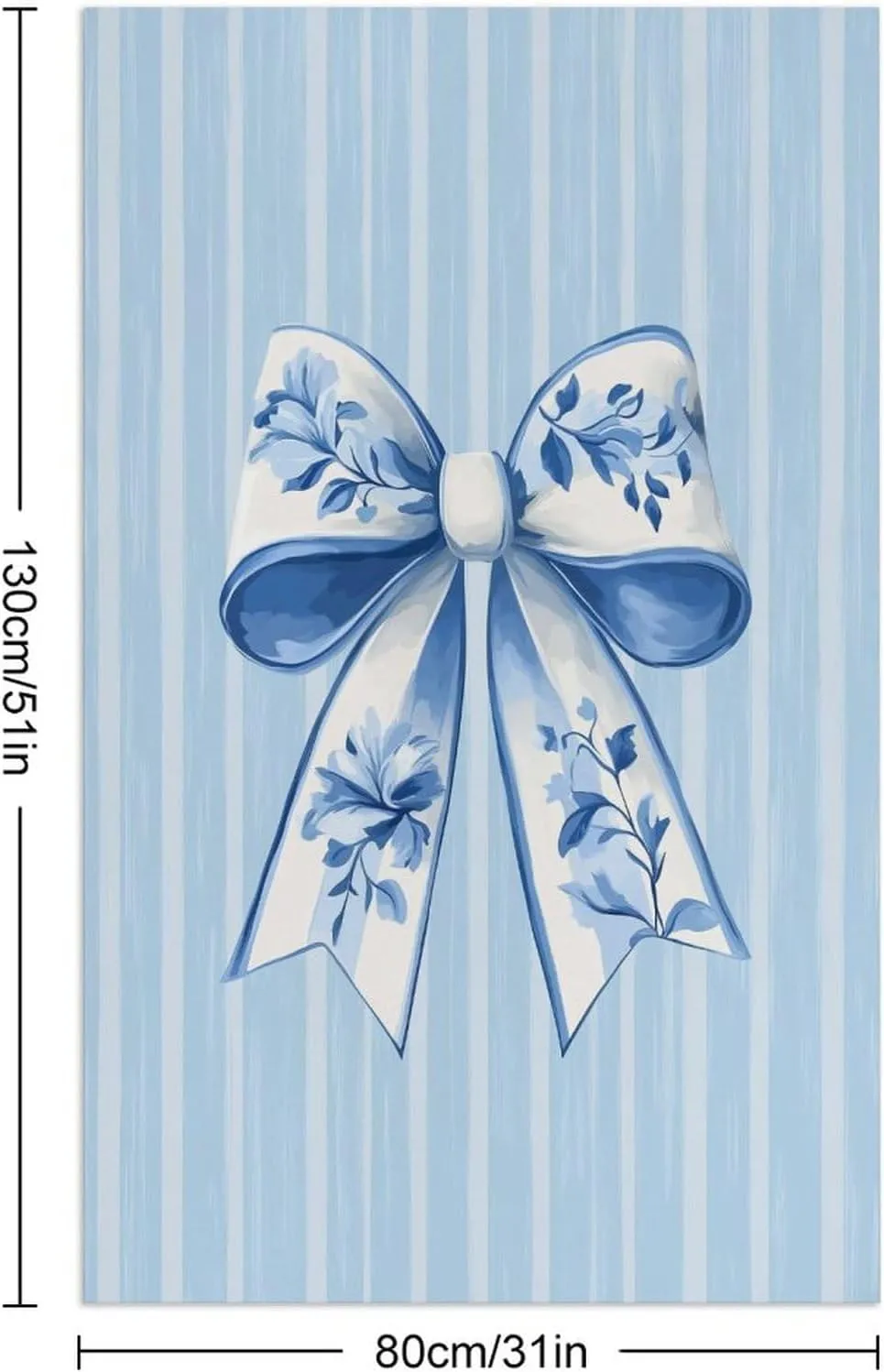 Blue and White Chinoiserie Bow Beach Towel Sand Free Microfiber Large Shower Towels Multipurpose Absorbent for Bathroom Pool 52x32 Inch