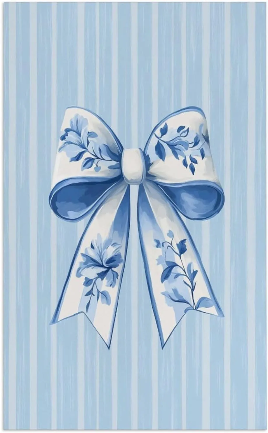 Blue and White Chinoiserie Bow Beach Towel Sand Free Microfiber Large Shower Towels Multipurpose Absorbent for Bathroom Pool 52x32 Inch