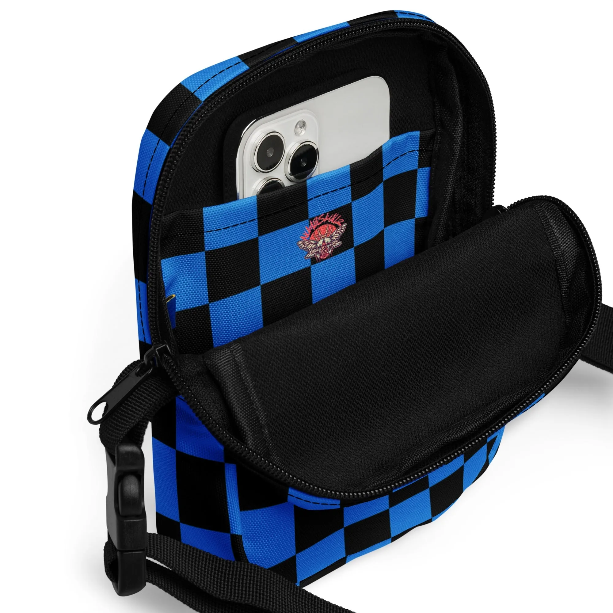 Blue Check  - Utility Crossbody
