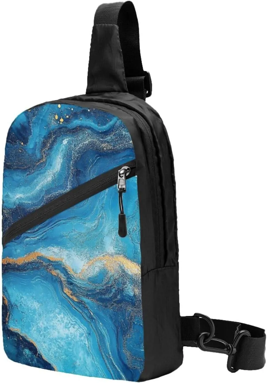 Blue Print Crossbody Bags For Women, Sling Bag For Men, Hiking Backpack Lightweight For Casual Outdoor Travel
