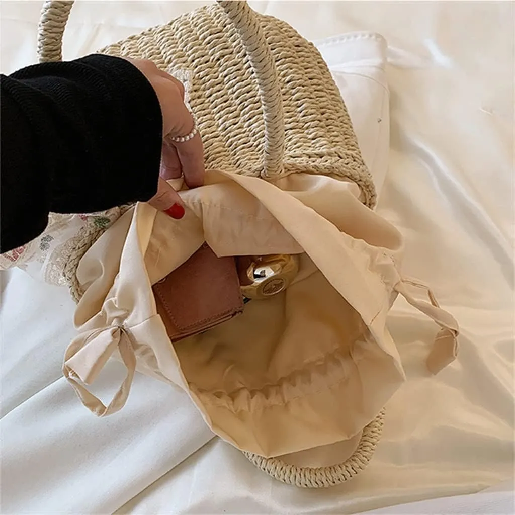 Bohemia Rattan Large Capacity Tote Bags Women Tassel Woven Handbag Beach Basket Shoulder Bag