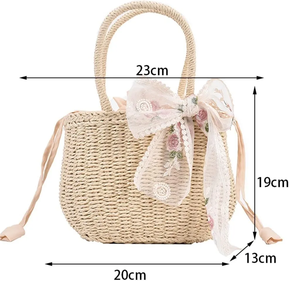 Bohemia Rattan Large Capacity Tote Bags Women Tassel Woven Handbag Beach Basket Shoulder Bag