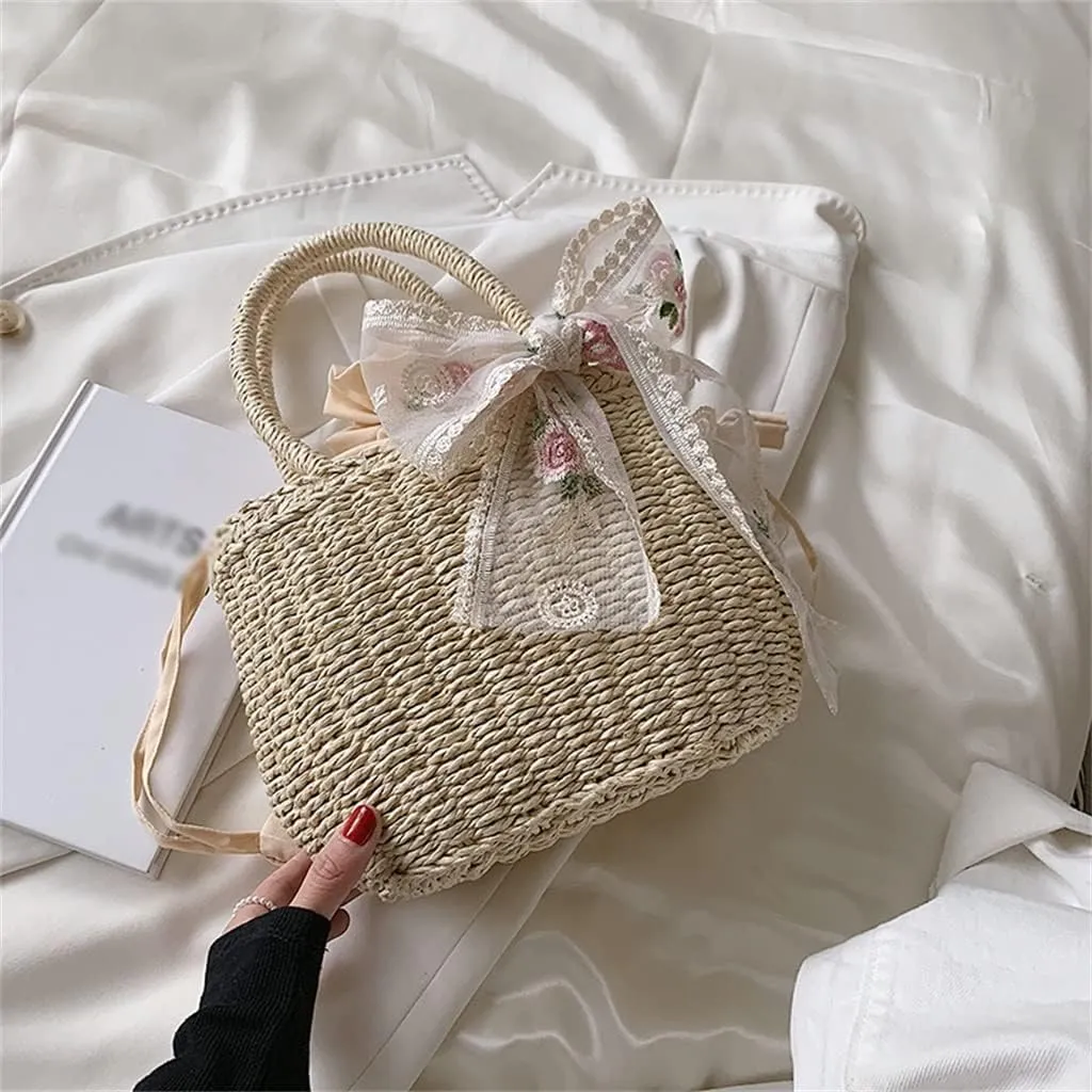 Bohemia Rattan Large Capacity Tote Bags Women Tassel Woven Handbag Beach Basket Shoulder Bag
