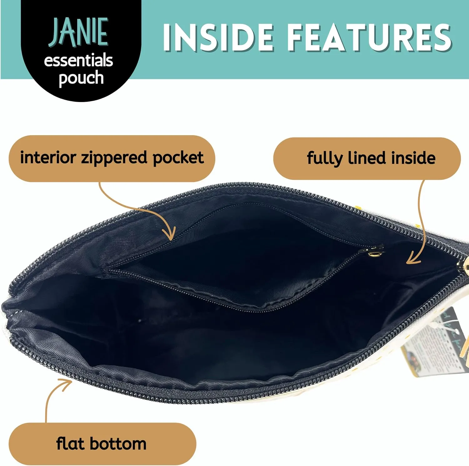 Boss Lady Janie Pouch Gifts for Women Gold Dotted Makeup Bags Cosmetic Bag Travel Toiletry Makeup Pouch Pencil Bag with Zipper Best Work Bestie Gifts
