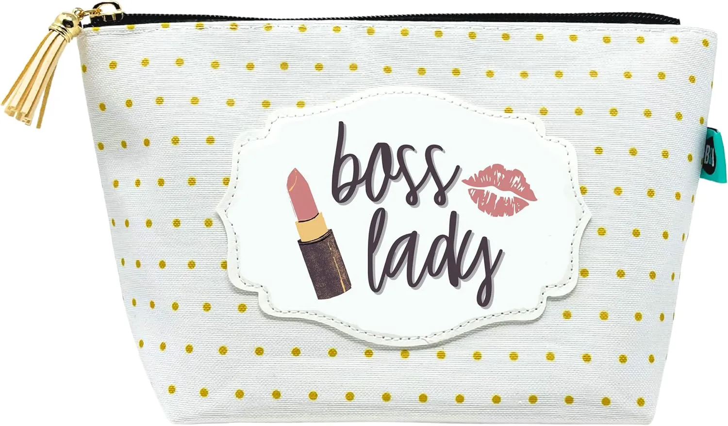 Boss Lady Janie Pouch Gifts for Women Gold Dotted Makeup Bags Cosmetic Bag Travel Toiletry Makeup Pouch Pencil Bag with Zipper Best Work Bestie Gifts