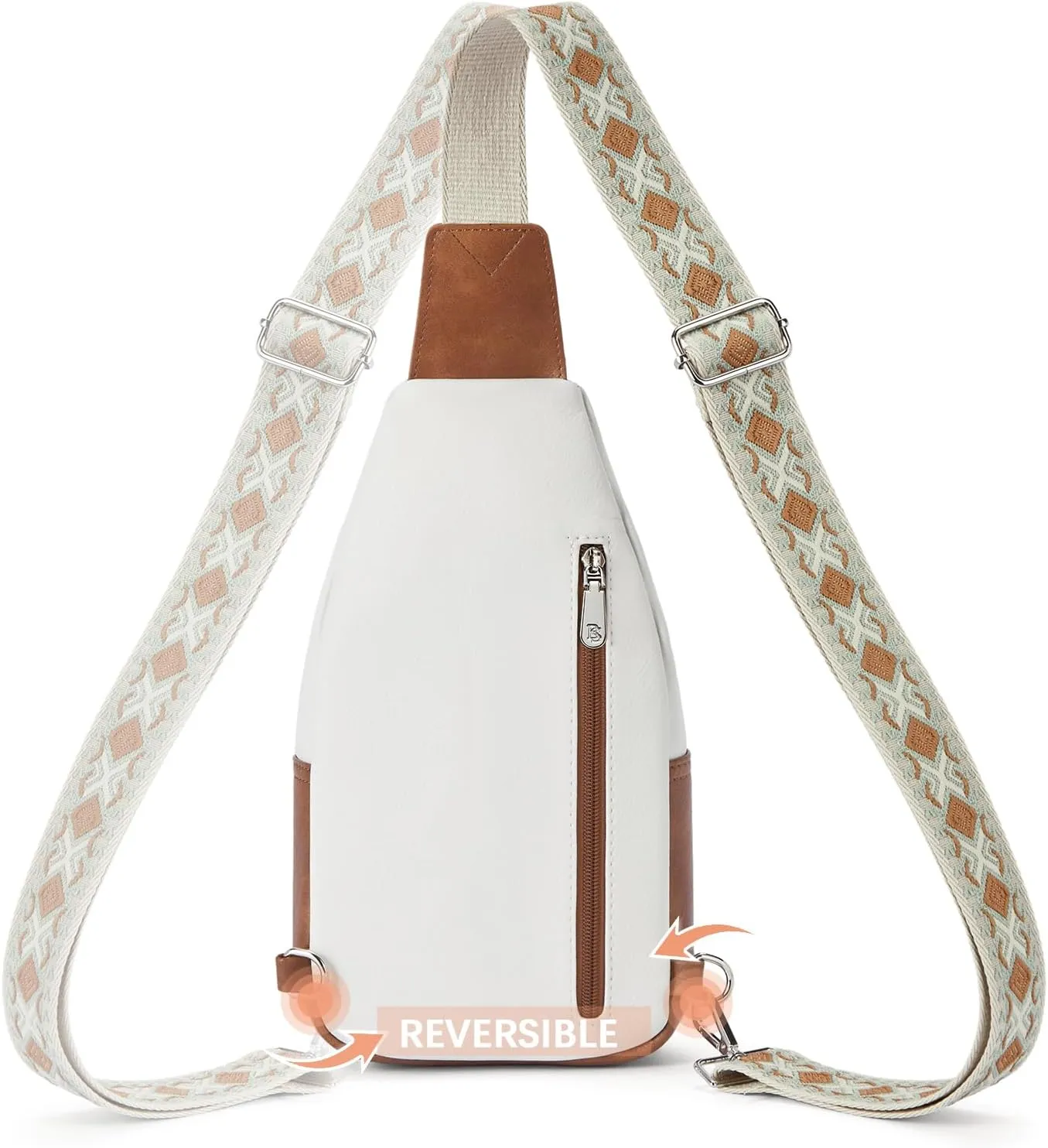 BOSTANTEN Sling Bag for Women Crossbody Purse Crossbody Bag Leather Chest Bag with Adjustable Guitar Strap for Travel