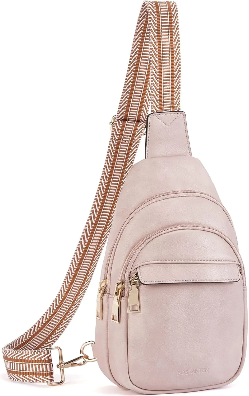 BOSTANTEN Small Sling Bag for Women Leather Crossbody Bags Fanny Pack Chest Bag for Travel