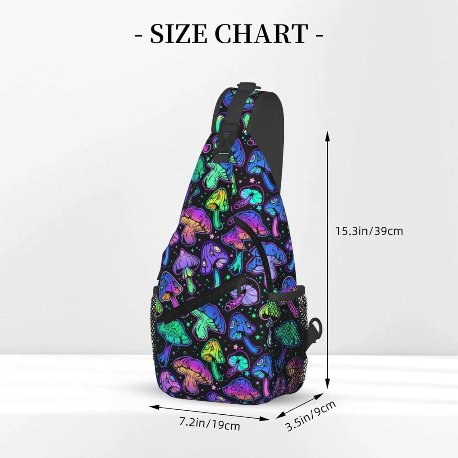 Bright Mushrooms Sling Bag For Women Men Mushroom Backpack Crossbody Shoulder Bag Sling Backpack Chest Bag Travel Hiking Casual Sport Daypack