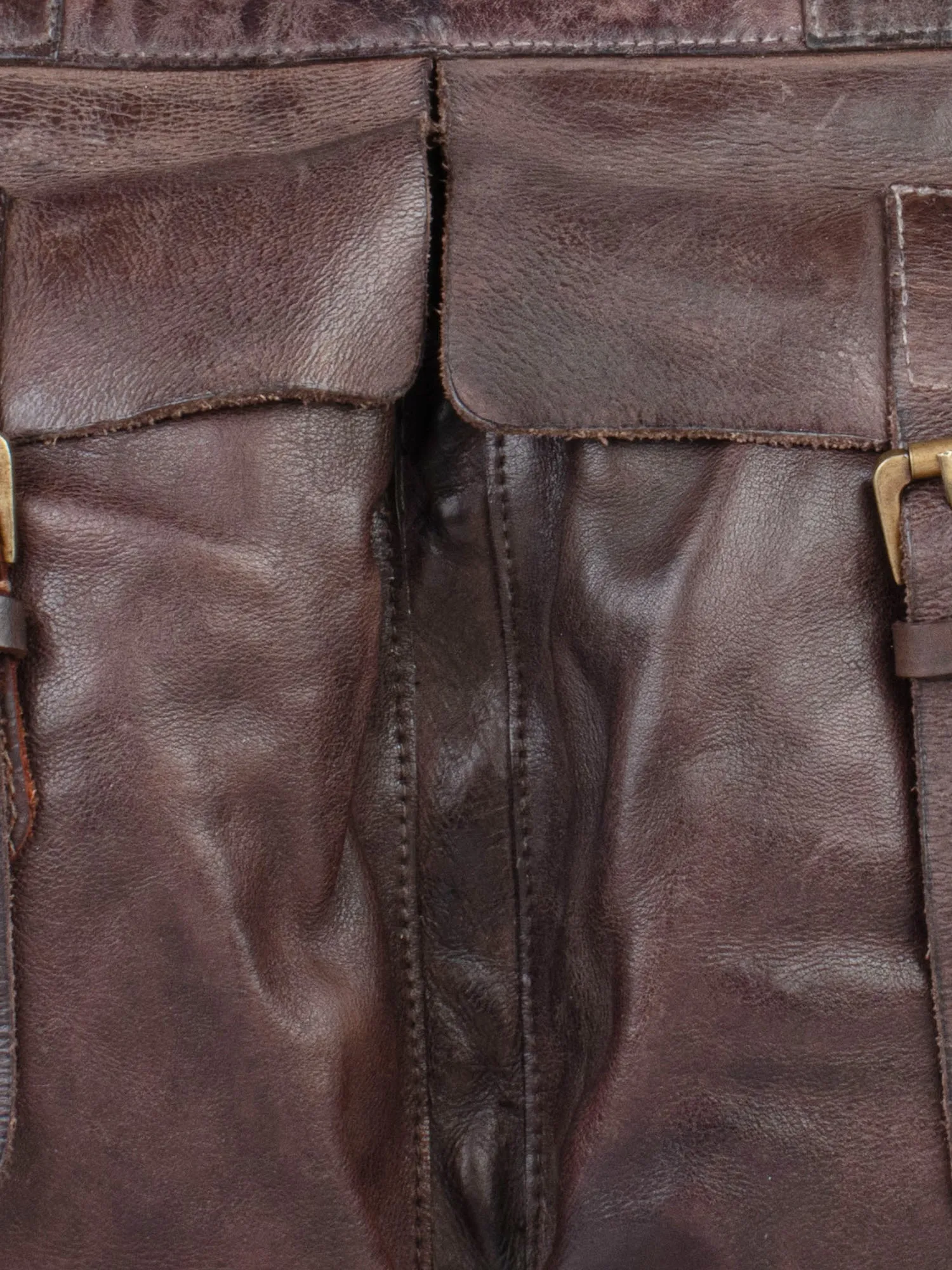 Brown Leather Laptop Bag With Front Pocket For Men & Women by art n vintage