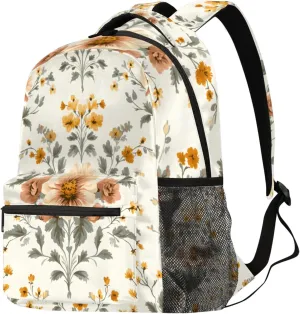 Budxapjw Colored Flower Travel Laptop Backpack for Women Men Floral Pattern Waterproof Bag with Adjustable Padded Shoulder Straps for Business Work Travel Hiking Camping