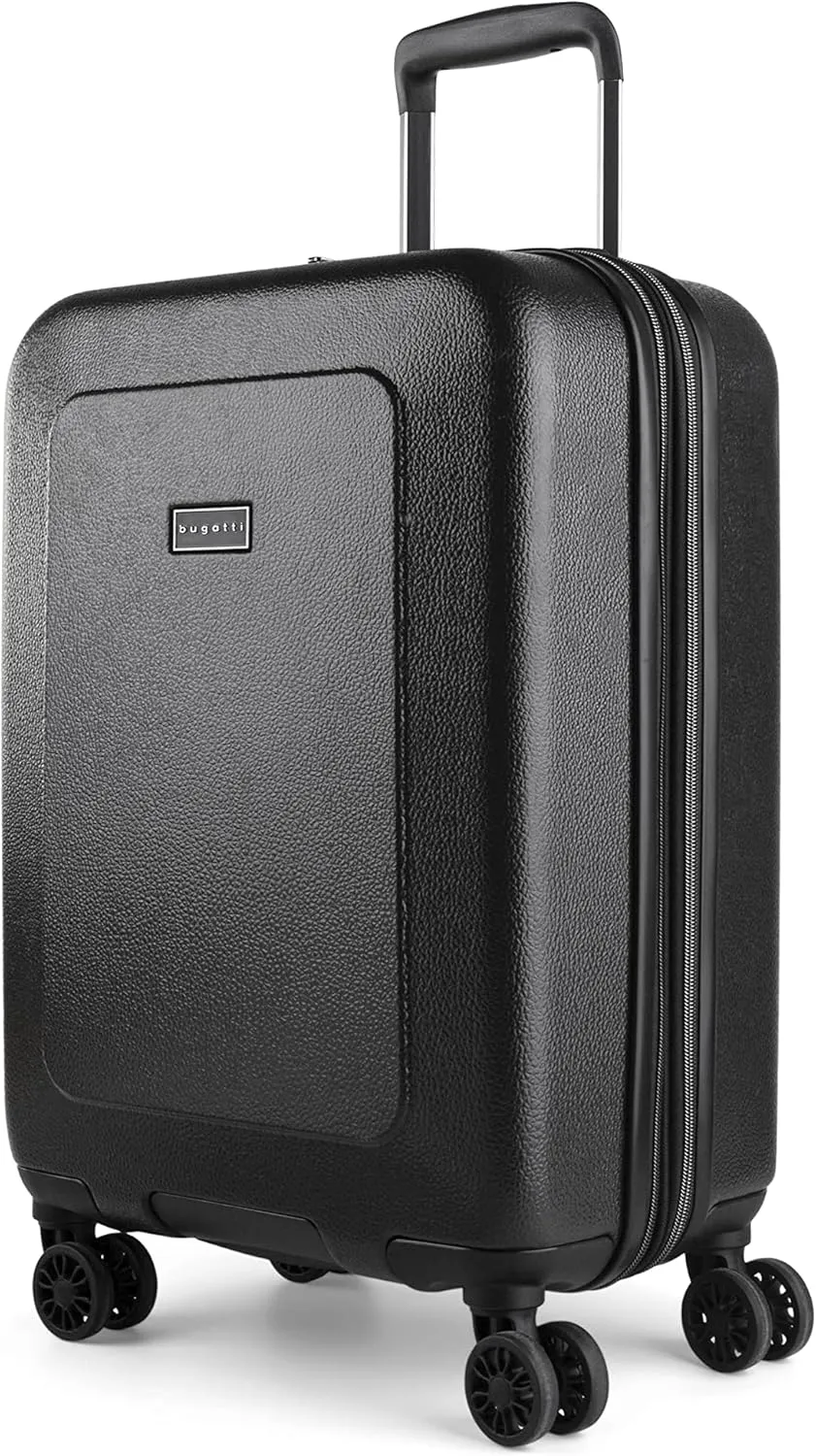 Bugatti Milano Collection 20 Inch Hard Shell Spinner Carry On Bag for Airplanes, Hardside Expandable Suitcase with 360-Degree Spinner Wheels, Retractable Handle, Airline Approved, Charcoal Gray