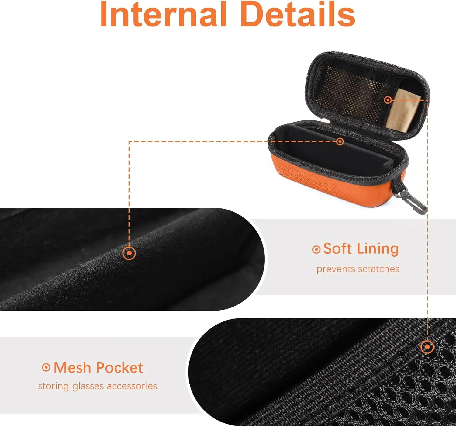 Bukere Double Eyeglasses Case with Adjustable Slots, EVA Hard-shell Travel Dual Glasses Sunglasses Organizer for Men Women