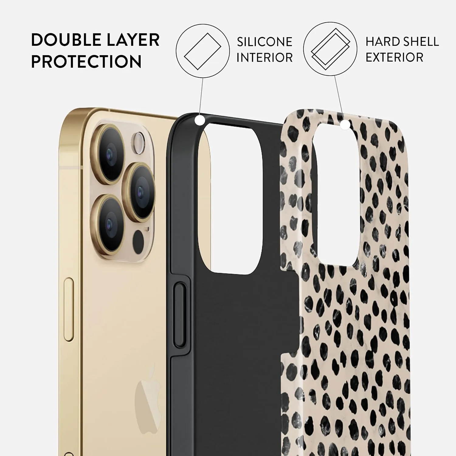 BURGA Phone Case for iPhone 13 Pro - Cute, Trendy, Aesthetic, Pattern Phone Cover, Hard Shell Protection - fits Apple iPhone 13 Pro Case for Women and Men, Polka Dots