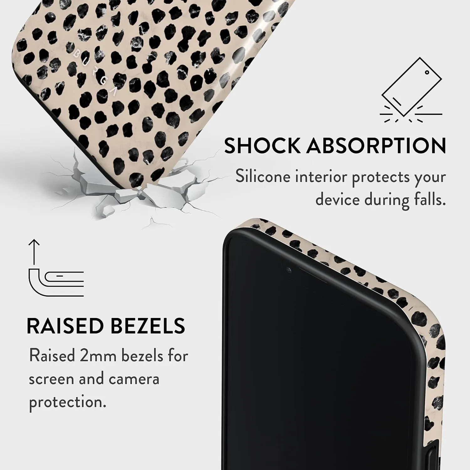 BURGA Phone Case for iPhone 13 Pro - Cute, Trendy, Aesthetic, Pattern Phone Cover, Hard Shell Protection - fits Apple iPhone 13 Pro Case for Women and Men, Polka Dots