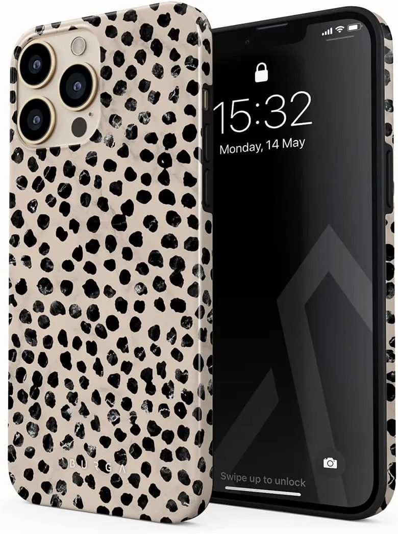BURGA Phone Case for iPhone 13 Pro - Cute, Trendy, Aesthetic, Pattern Phone Cover, Hard Shell Protection - fits Apple iPhone 13 Pro Case for Women and Men, Polka Dots