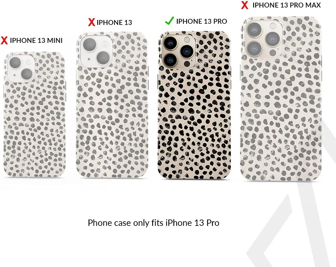 BURGA Phone Case for iPhone 13 Pro - Cute, Trendy, Aesthetic, Pattern Phone Cover, Hard Shell Protection - fits Apple iPhone 13 Pro Case for Women and Men, Polka Dots