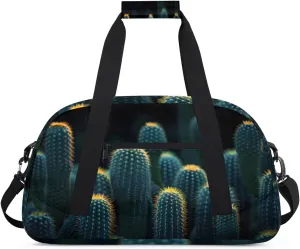 Cactus Plants Gym Duffel Bag for Men Women Cactus Pattern Sports Tote Bag with Adjustable Shoulder Strap for Dance Gymnastics Traveling Outdoor Camping Overnight Stay