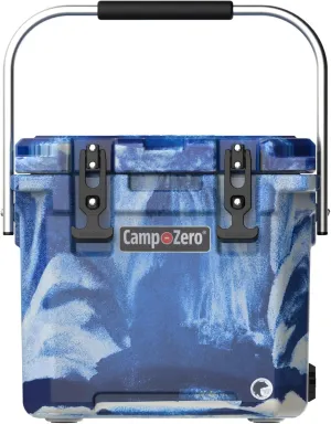 CAMP-ZERO 12L-12.6 Quart Portable Hard Cooler Ice Chest, Perfect for Drinks, Lunch, Beach, Picnics, Boating, Camping and Travel with 2 Molded-in Cup Holders and Folding Aluminum Handle