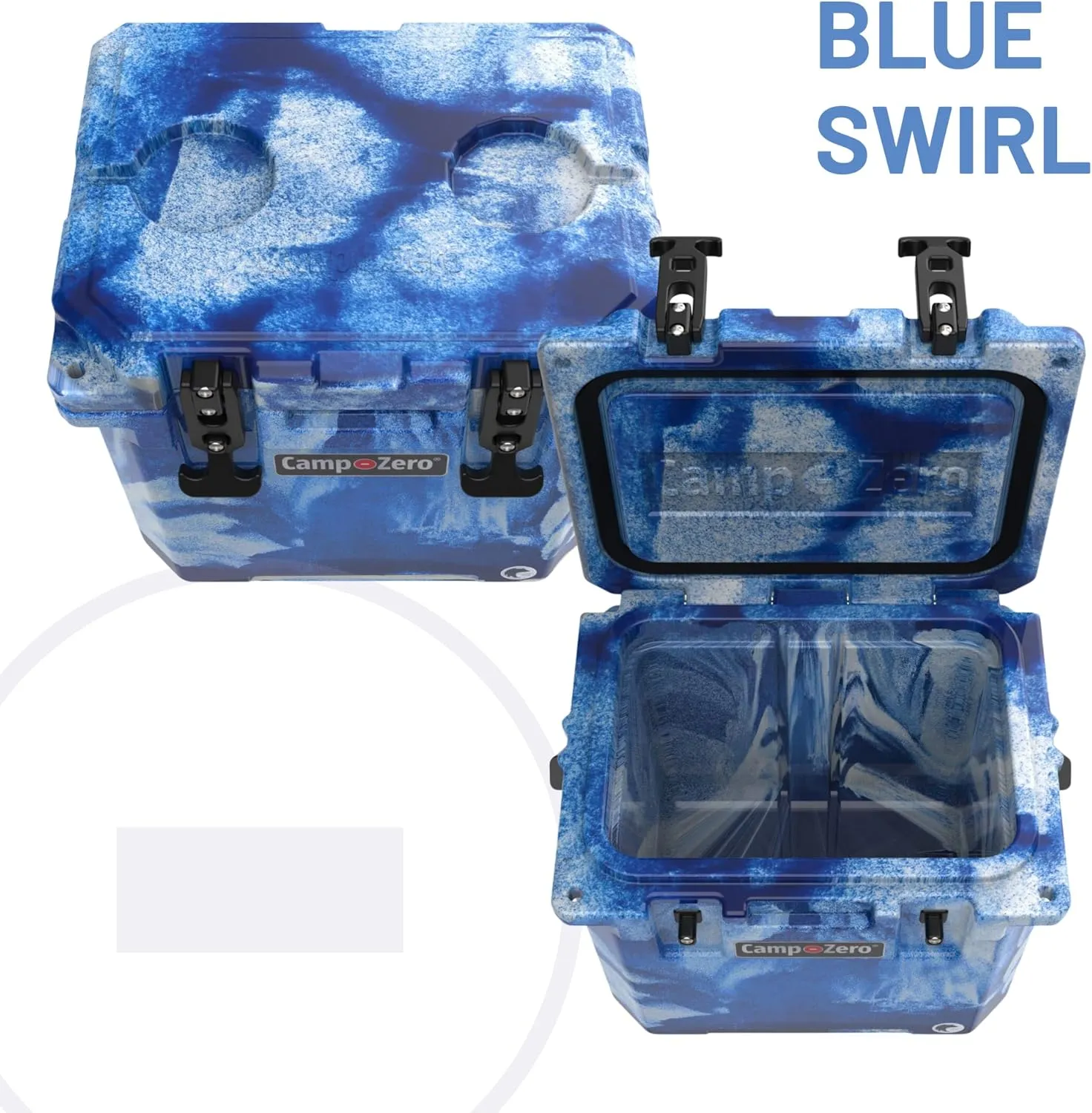 CAMP-ZERO 12L-12.6 Quart Portable Hard Cooler Ice Chest, Perfect for Drinks, Lunch, Beach, Picnics, Boating, Camping and Travel with 2 Molded-in Cup Holders and Folding Aluminum Handle