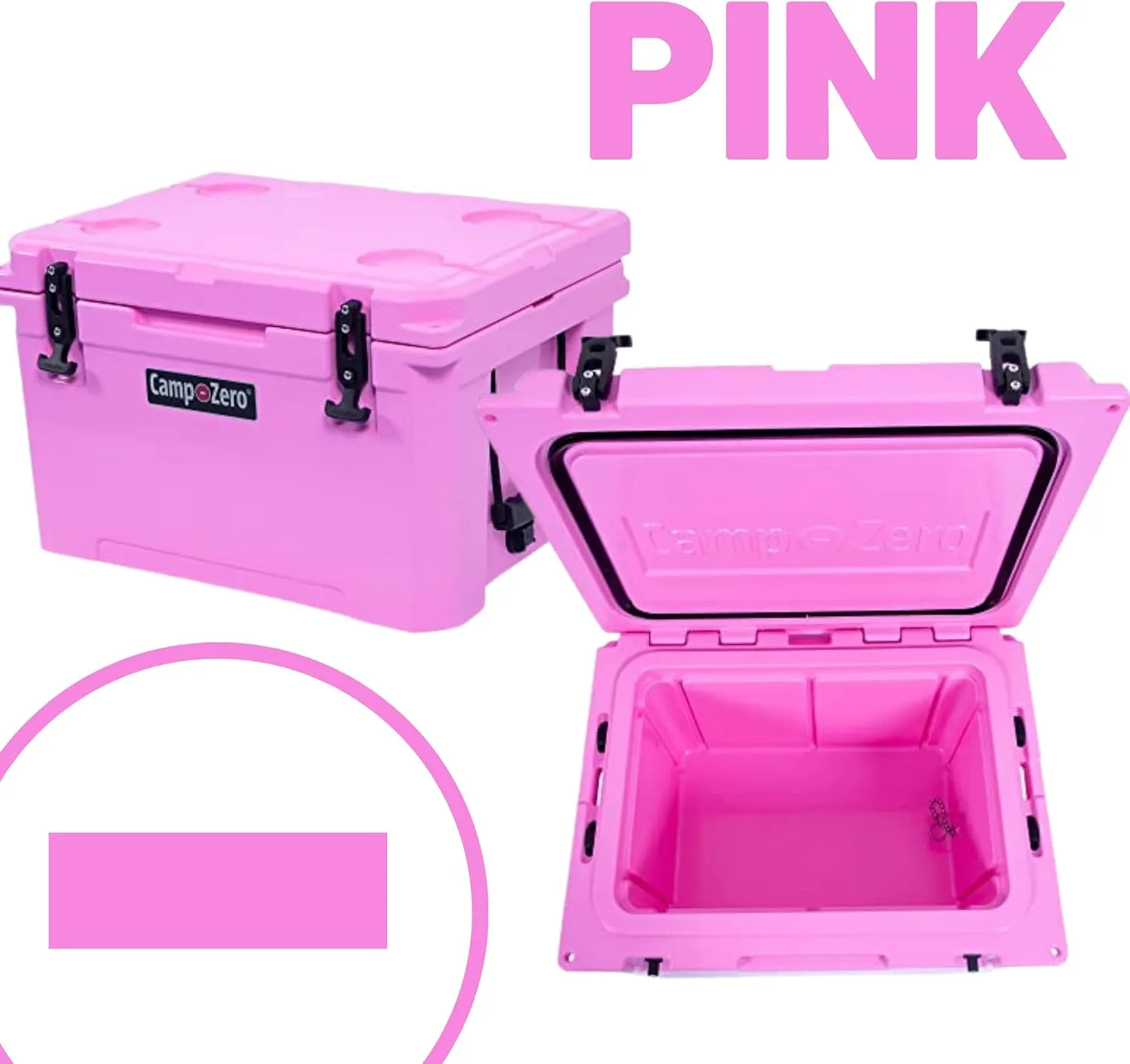 CAMP-ZERO 40L-42 Quart Hard Cooler Ice Chest, Perfect for Drinks, Beach, Picnics, Boating, Hunting, Camping and Travel with 4 Molded-in Cup Holders and Comfort Grip Handles
